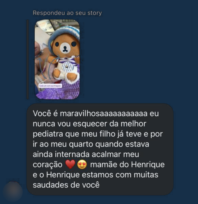 Depoimento de paciente sobre o cuidado pediátrico da Dra. Ana Maria Lorga em São José do Rio Preto